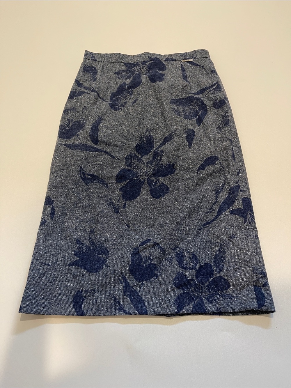 Geiger Floral Wool Pencil Skirt